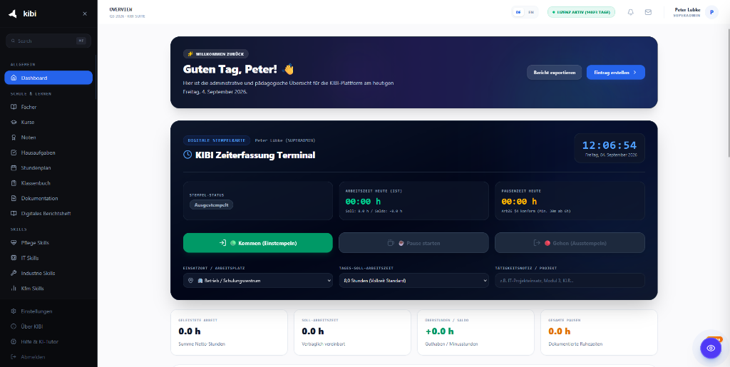 Screenshot der Plattform KIBI Education